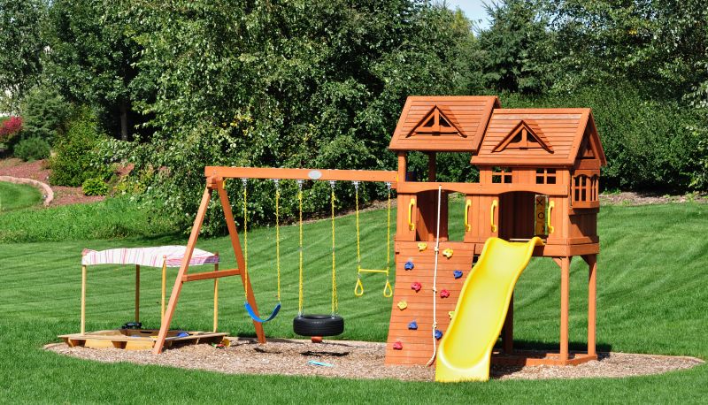 Wooden Swing Set Installation in Overland Park, KS